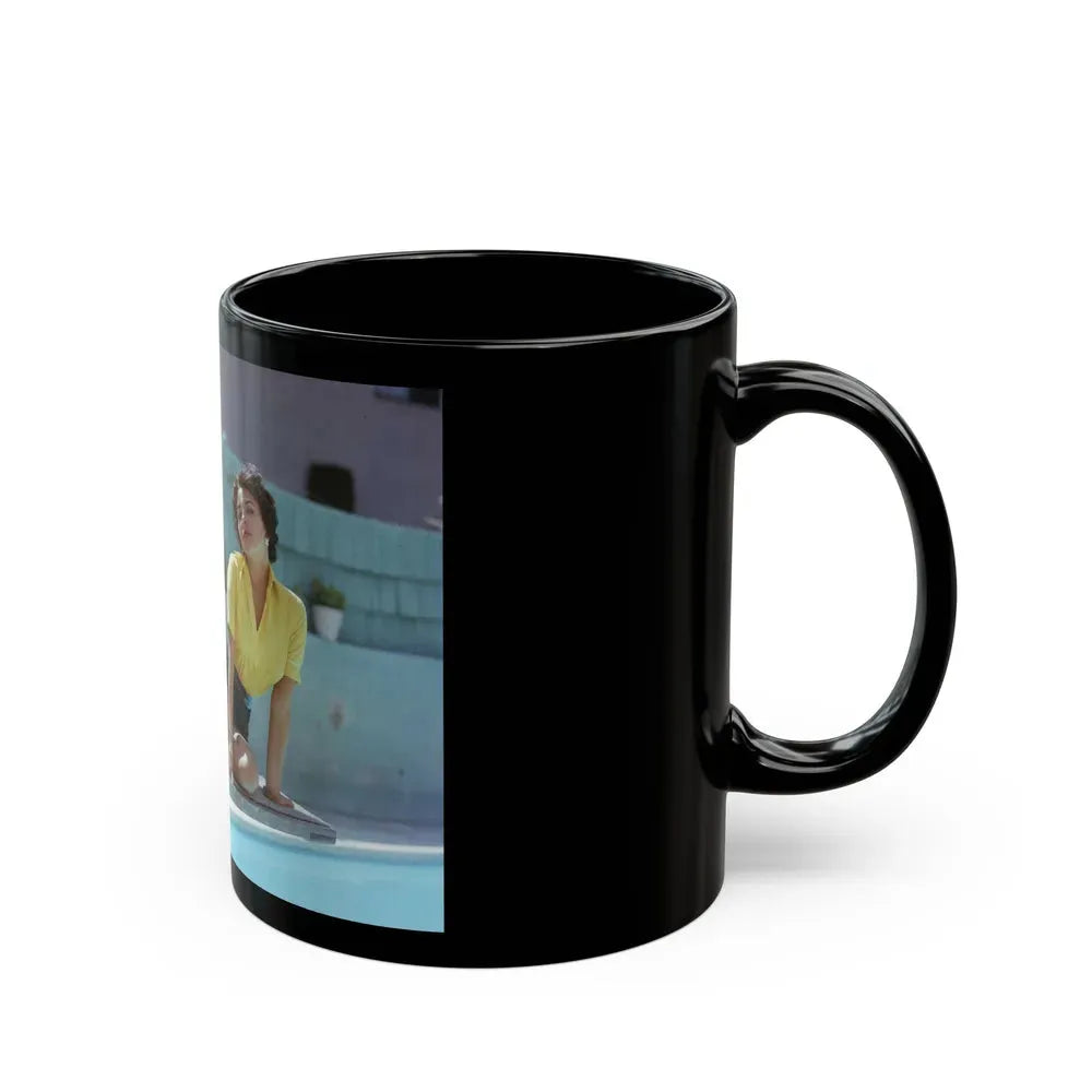 Joan Collins #02 (Vintage Female Icon) Black Coffee Mug - Go Mug Yourself