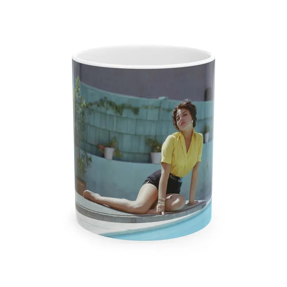 Joan Collins #02 (Vintage Female Icon) White Coffee Mug 11oz - Go Mug Yourself