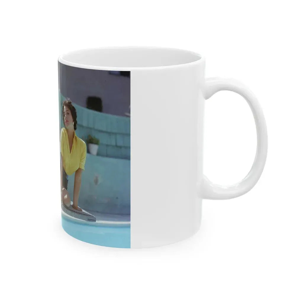 Joan Collins #02 (Vintage Female Icon) White Coffee Mug - Go Mug Yourself