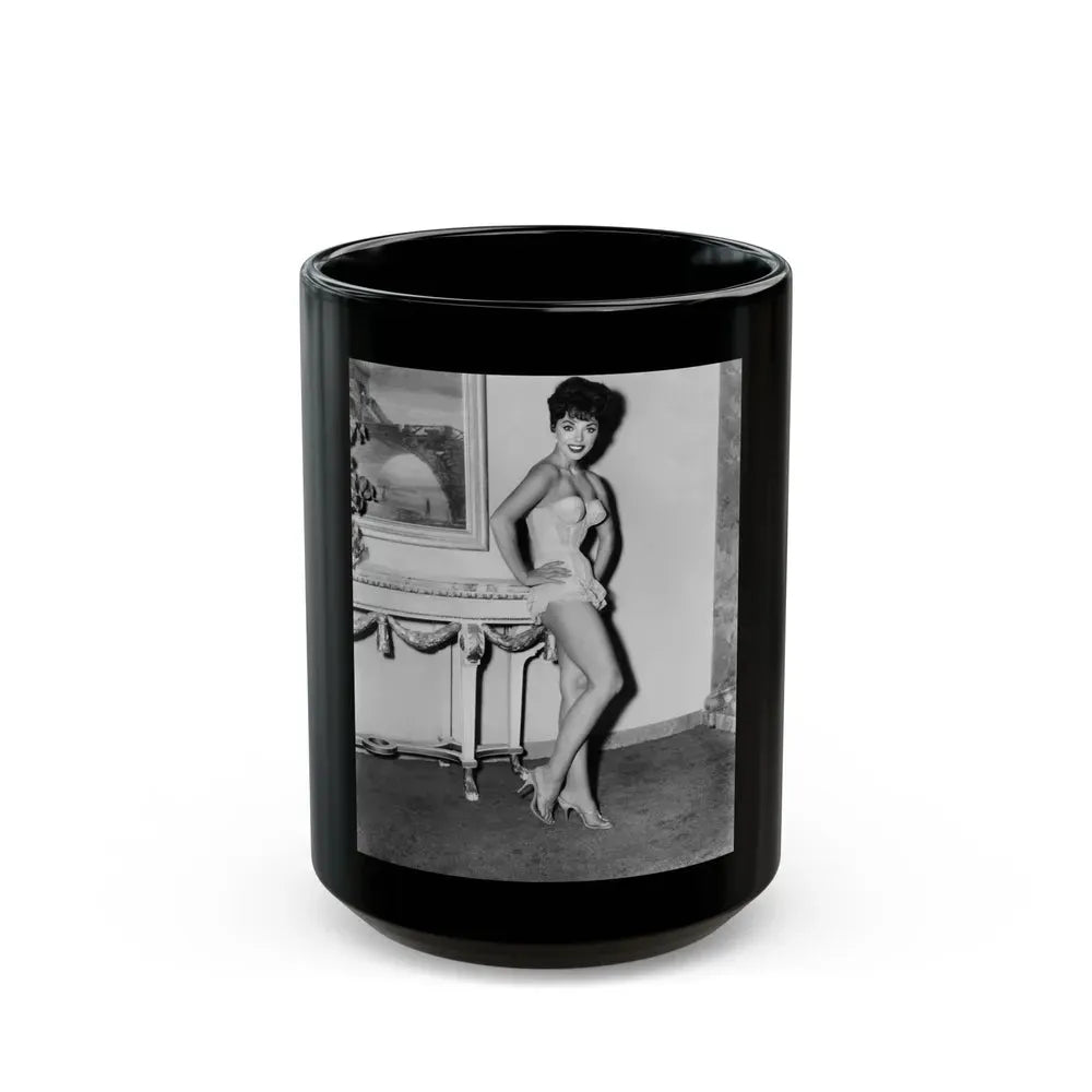 Joan Collins #07 (Vintage Female Icon) Black Coffee Mug 15oz - Go Mug Yourself