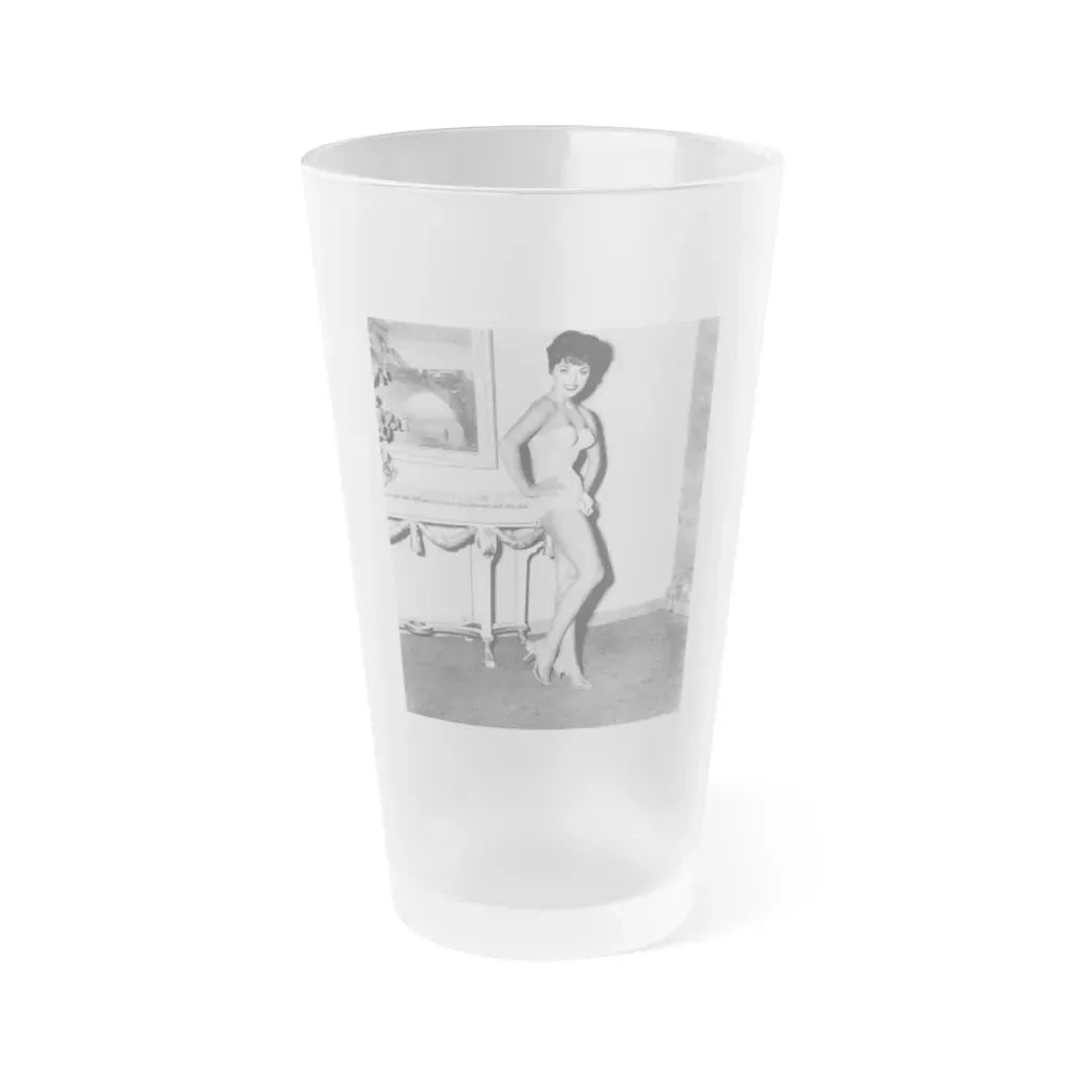 Joan Collins #07 (Vintage Female Icon) Frosted Pint Glass 16oz 16oz Frosted - Go Mug Yourself