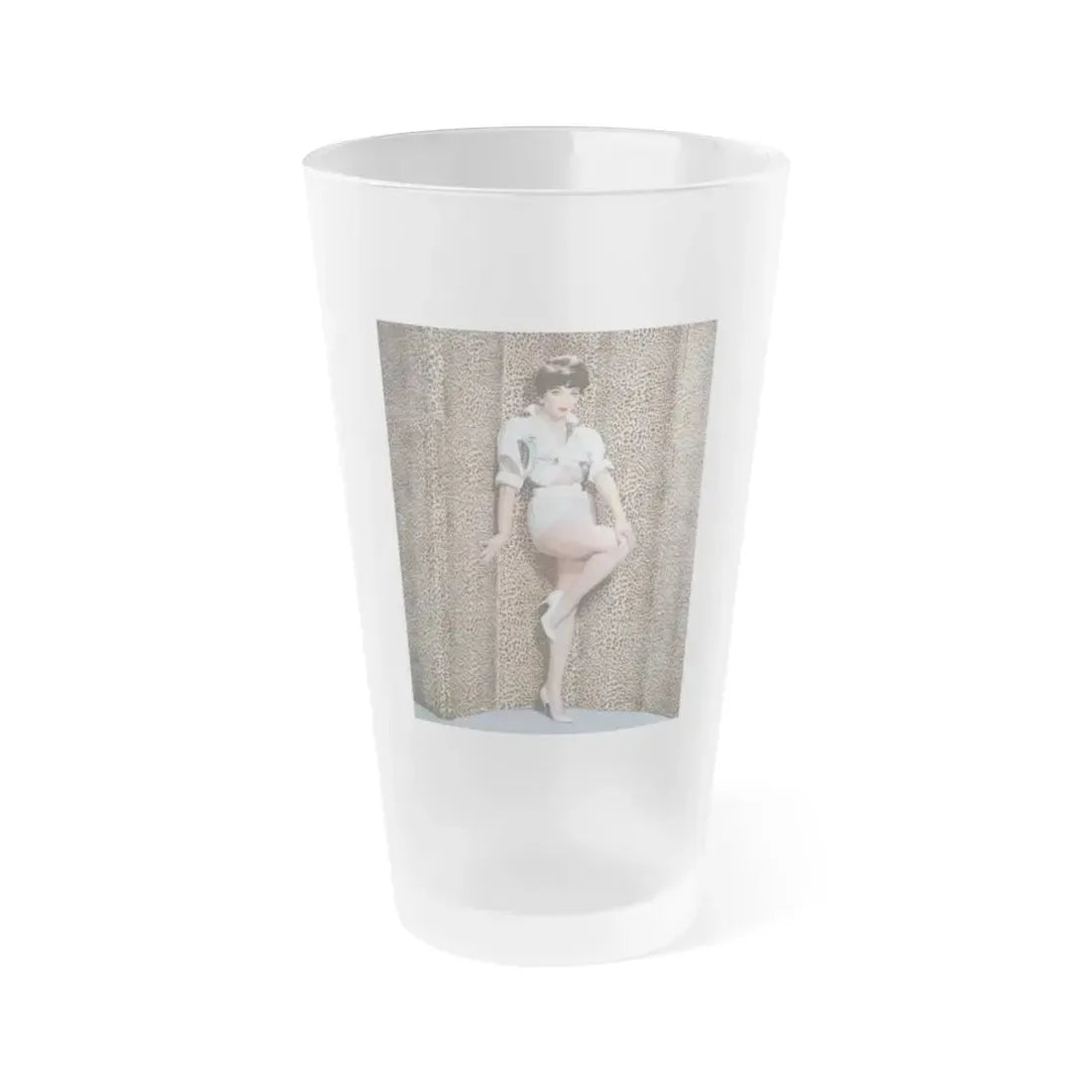 Joan Collins #11 (Vintage Female Icon) Frosted Pint Glass 16oz 16oz Frosted - Go Mug Yourself