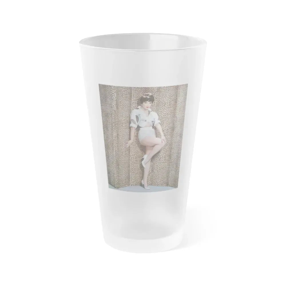 Joan Collins #11 (Vintage Female Icon) Frosted Pint Glass 16oz 16oz Frosted - Go Mug Yourself