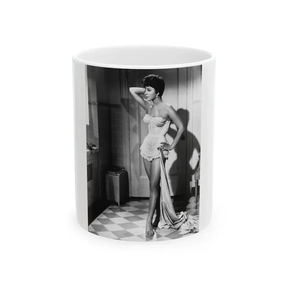Joan Collins #16 (Vintage Female Icon) White Coffee Mug 11oz - Go Mug Yourself