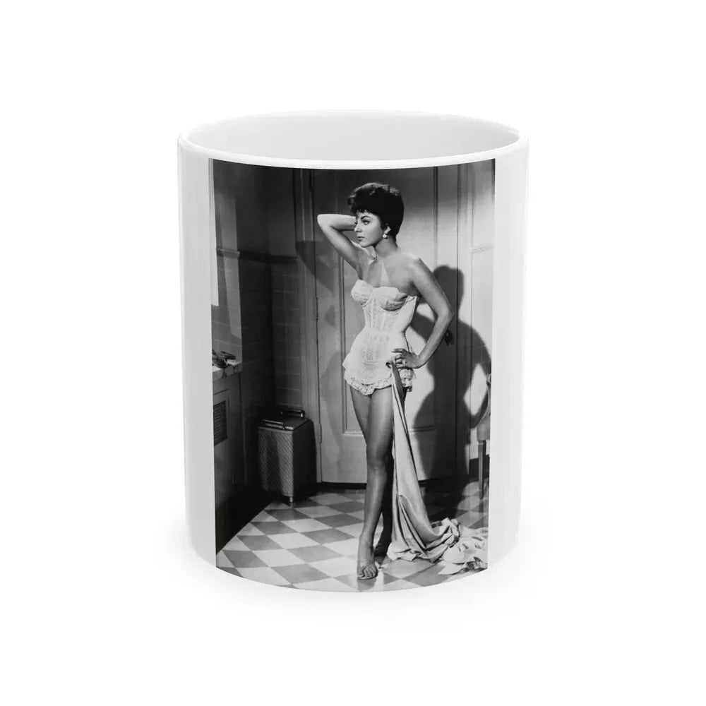 Joan Collins #16 (Vintage Female Icon) White Coffee Mug 11oz - Go Mug Yourself