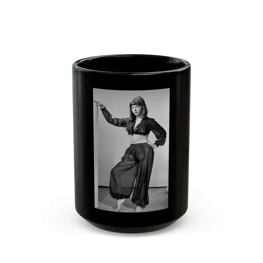 Joan Collins #18 (Vintage Female Icon) Black Coffee Mug 15oz - Go Mug Yourself