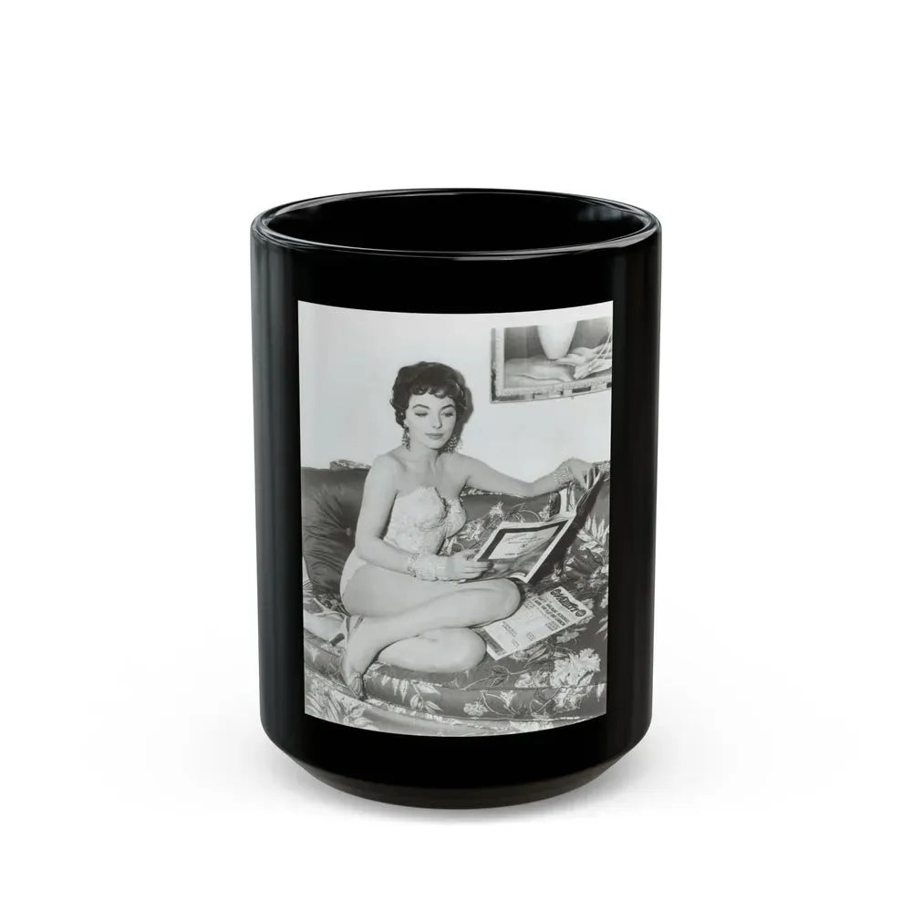 Joan Collins #20 (Vintage Female Icon) Black Coffee Mug 15oz - Go Mug Yourself