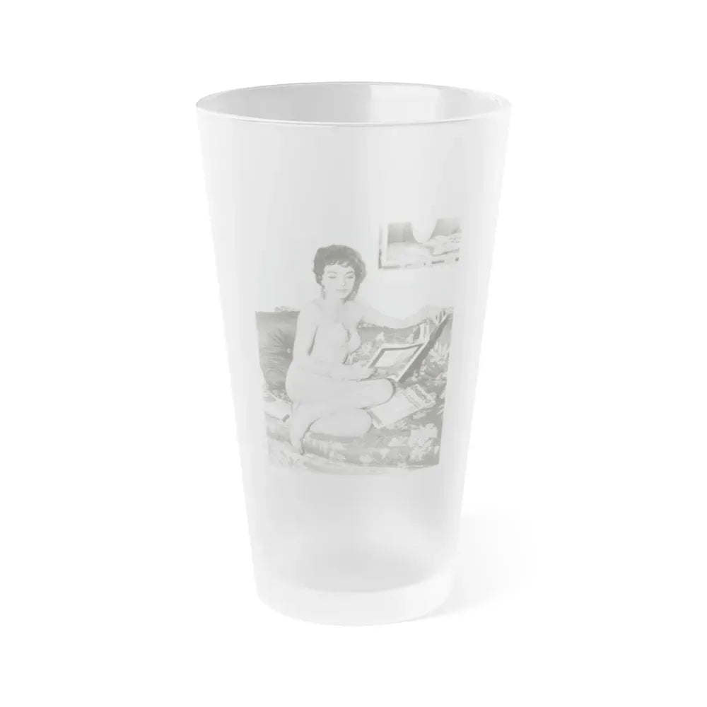 Joan Collins #20 (Vintage Female Icon) Frosted Pint Glass 16oz 16oz Frosted - Go Mug Yourself