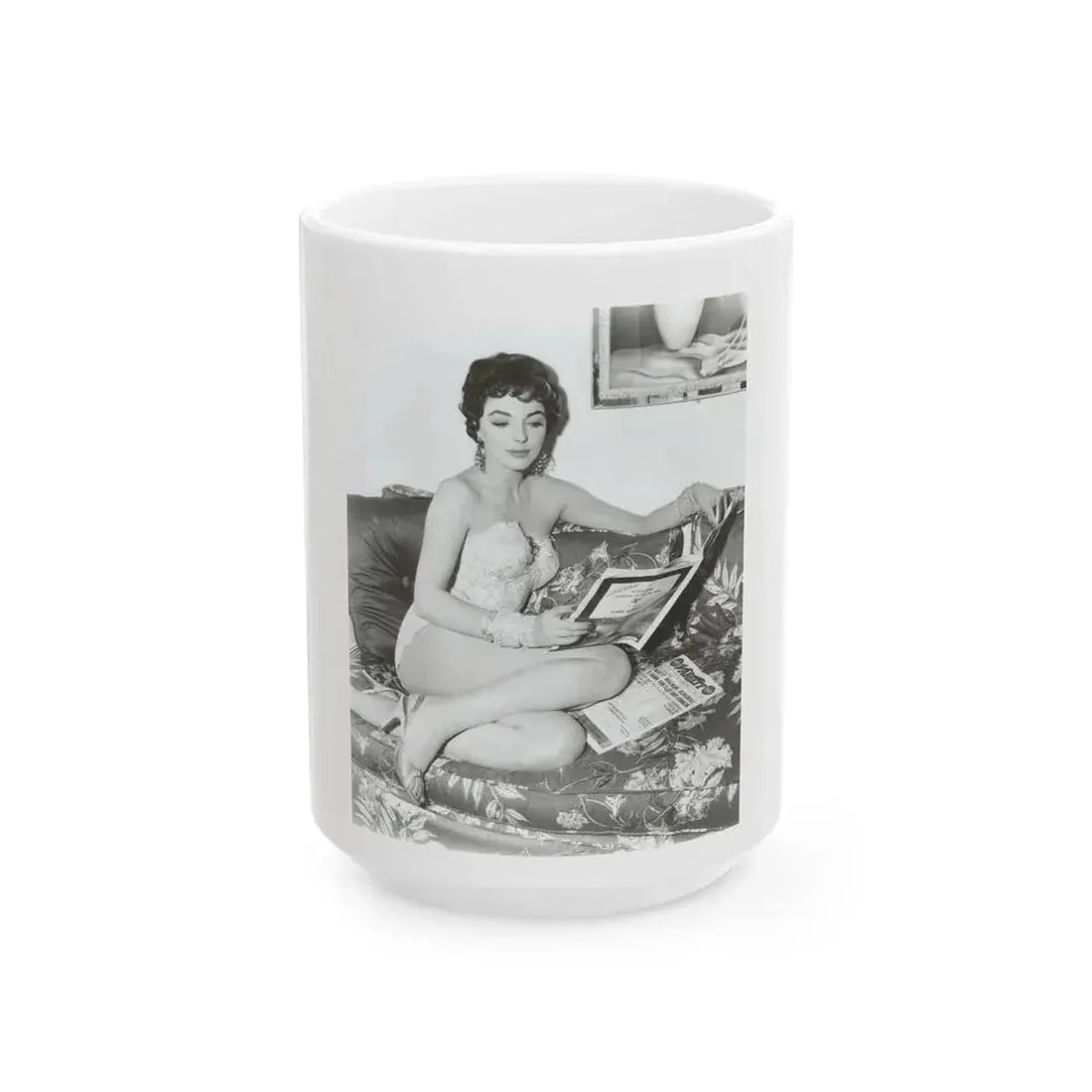 Joan Collins #20 (Vintage Female Icon) White Coffee Mug 15oz - Go Mug Yourself