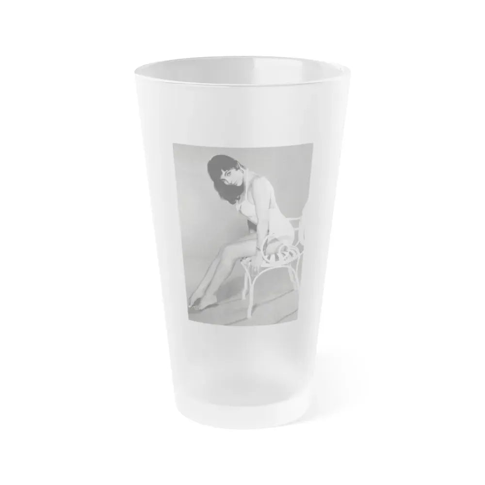 Joan Collins #23 (Vintage Female Icon) Frosted Pint Glass 16oz 16oz Frosted - Go Mug Yourself