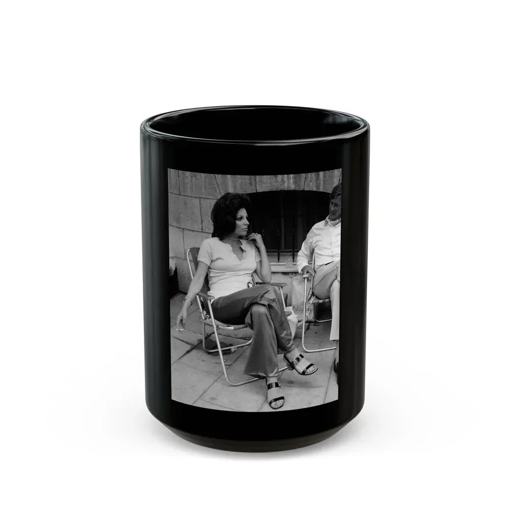 Joan Collins #27 (Vintage Female Icon) Black Coffee Mug 15oz - Go Mug Yourself