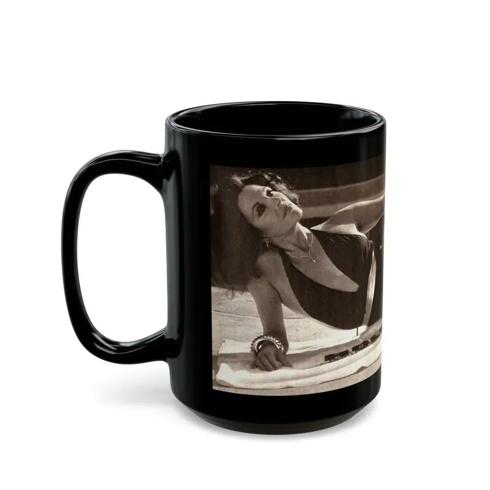 Joan Collins #28 (Vintage Female Icon) Black Coffee Mug - Go Mug Yourself