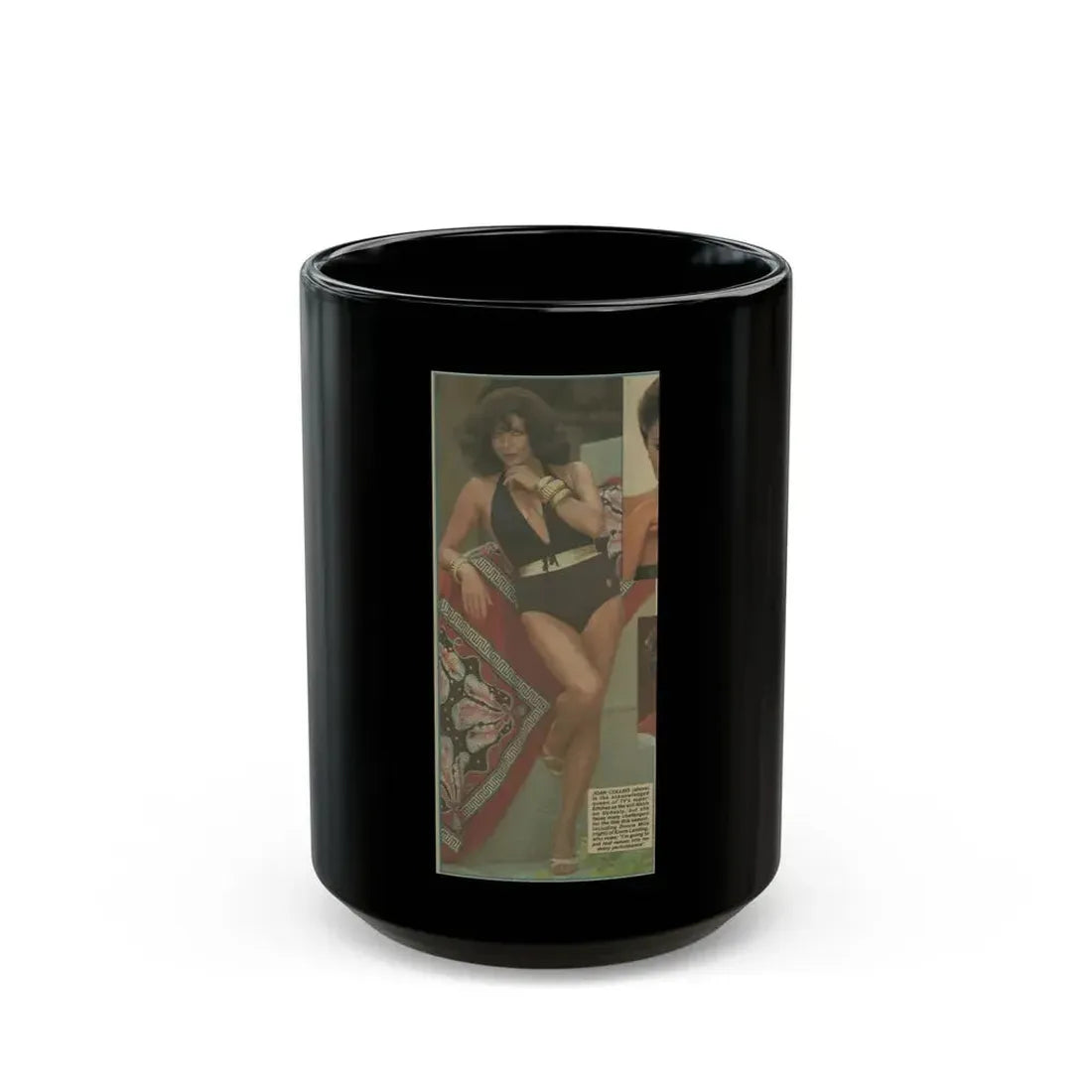 Joan Collins #316 (Vintage Female Icon) Black Coffee Mug 15oz - Go Mug Yourself