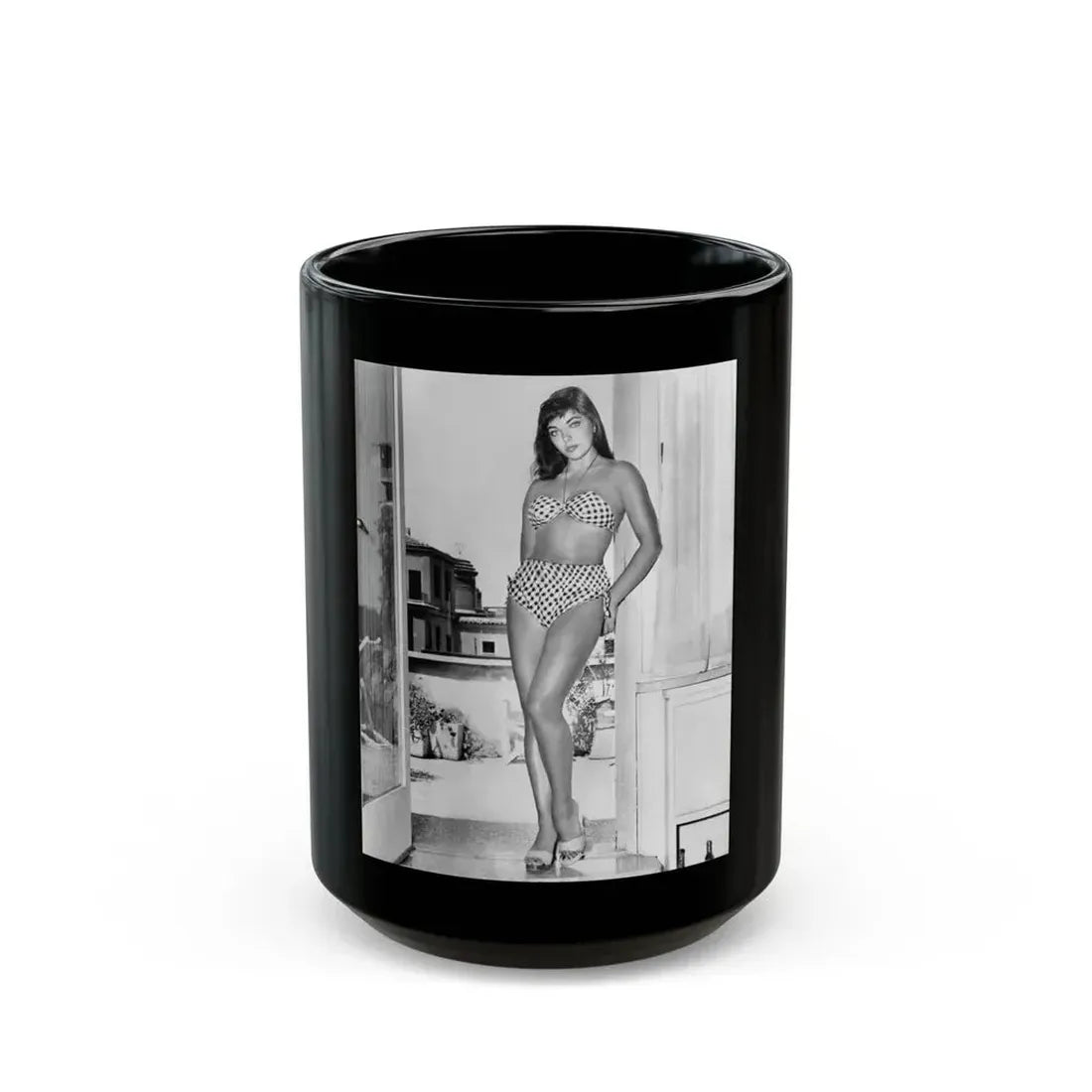 Joan Collins #34 (Vintage Female Icon) Black Coffee Mug 15oz - Go Mug Yourself