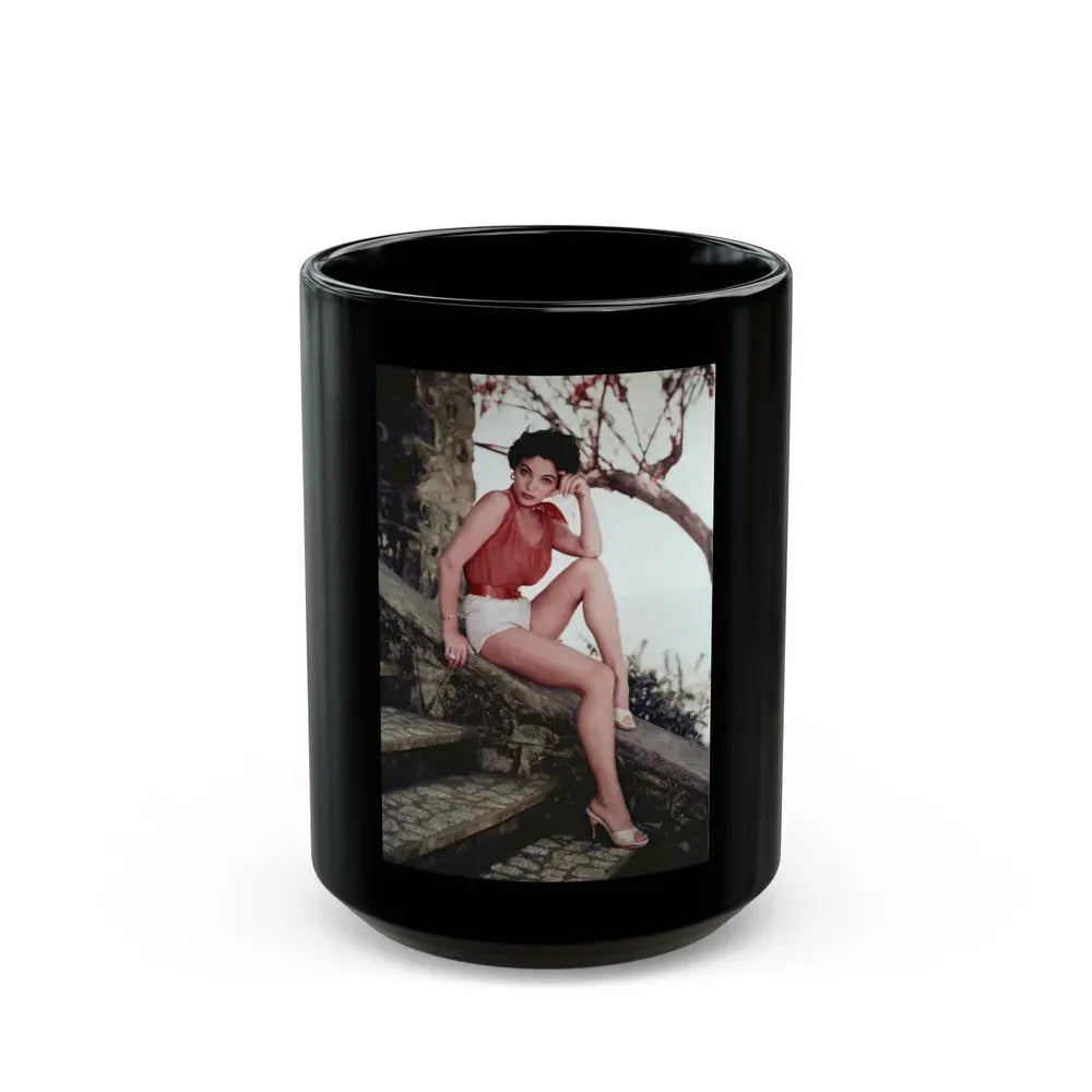 Joan Collins #35 (Vintage Female Icon) Black Coffee Mug 15oz - Go Mug Yourself