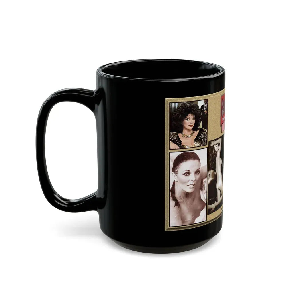 Joan Collins #383 - Montage (Vintage Female Icon) Black Coffee Mug - Go Mug Yourself