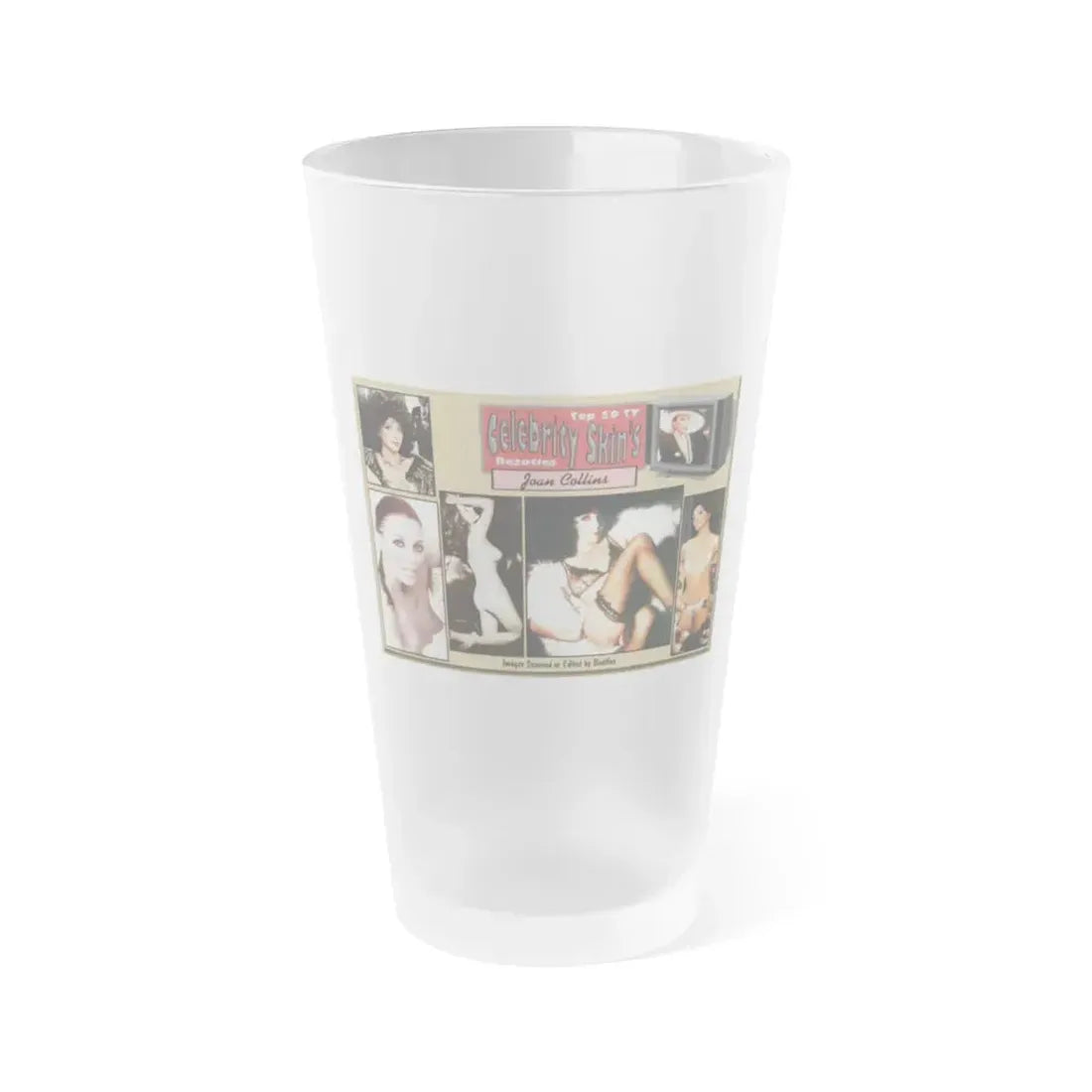 Joan Collins #383 - Montage (Vintage Female Icon) Frosted Pint Glass 16oz 16oz Frosted - Go Mug Yourself