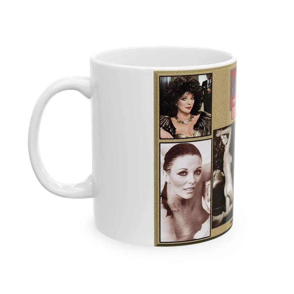 Joan Collins #383 - Montage (Vintage Female Icon) White Coffee Mug - Go Mug Yourself