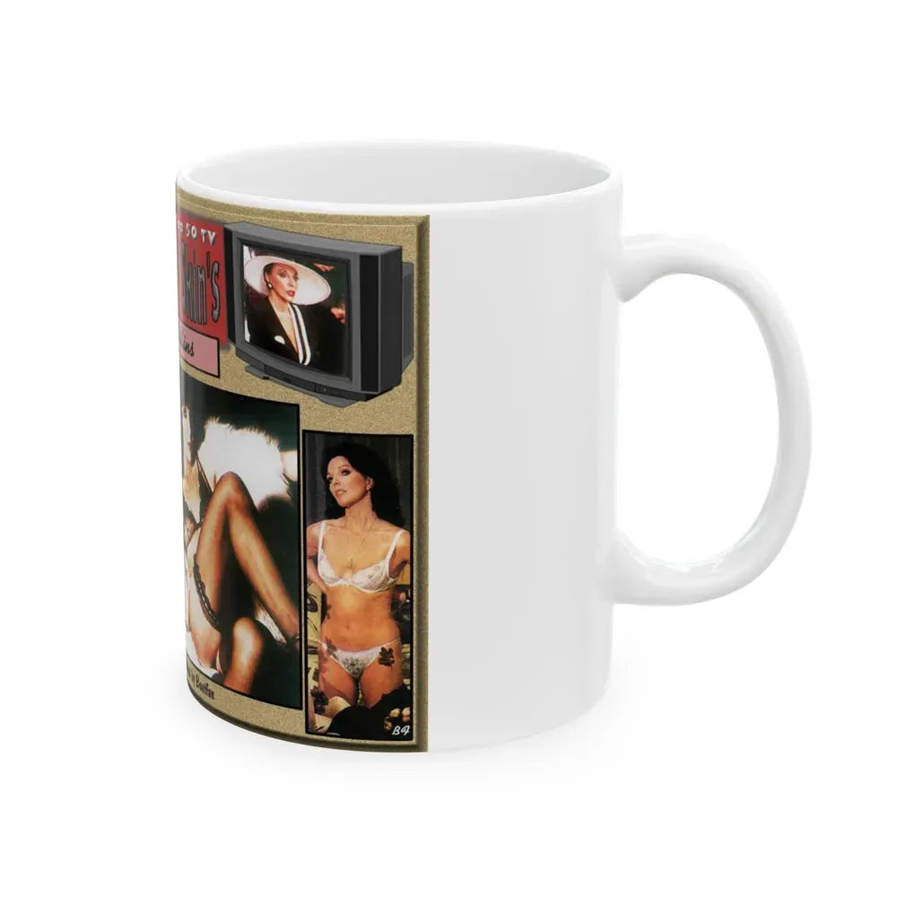 Joan Collins #383 - Montage (Vintage Female Icon) White Coffee Mug - Go Mug Yourself