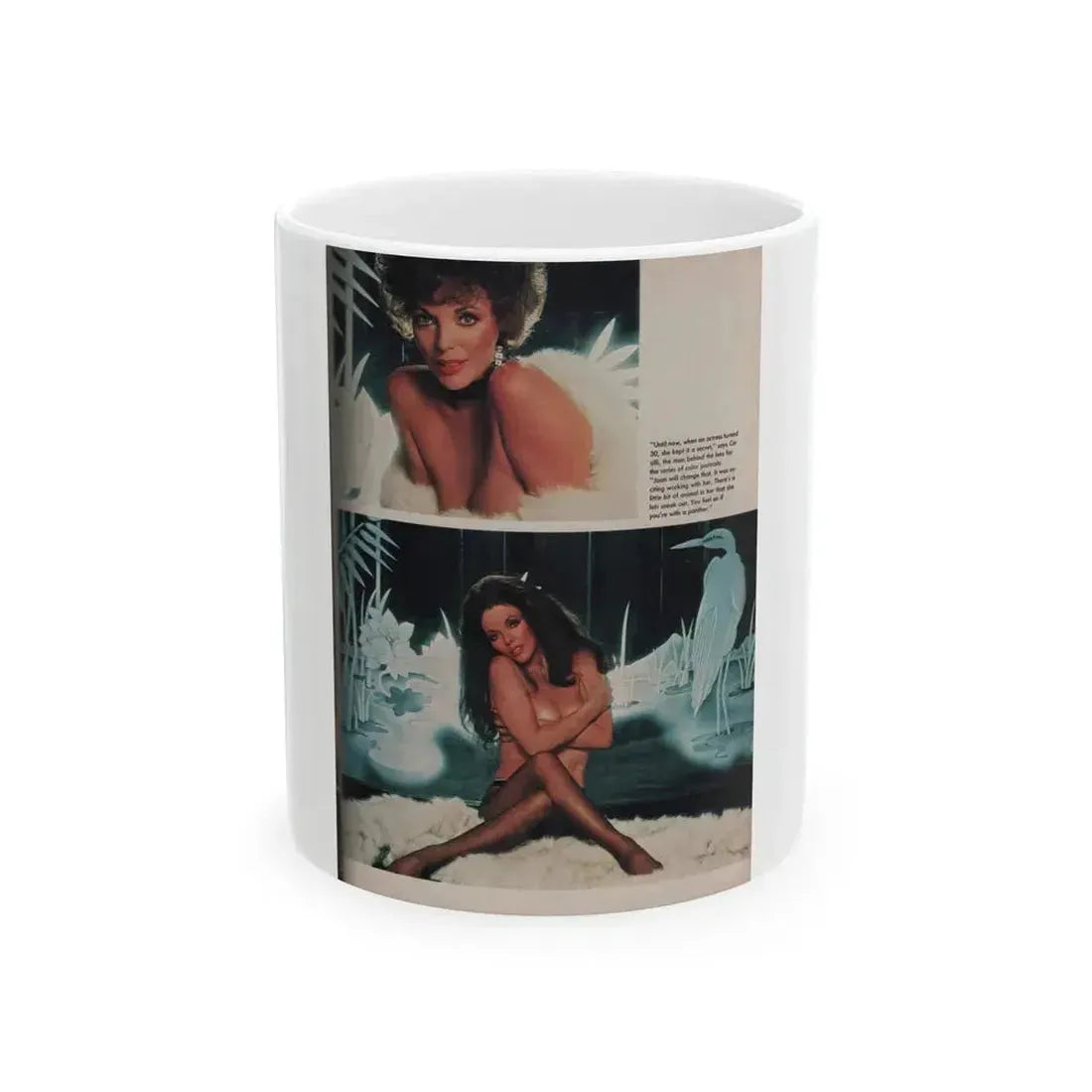 Joan Collins #388 - Dec. 1983 Playboy Photo (Vintage Female Icon) White Coffee Mug 11oz - Go Mug Yourself