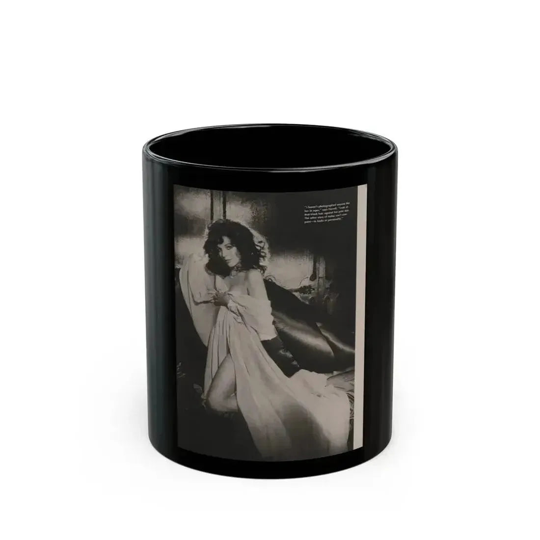 Joan Collins #392 - Dec. 1983 Playboy Photo (Vintage Female Icon) Black Coffee Mug 11oz - Go Mug Yourself