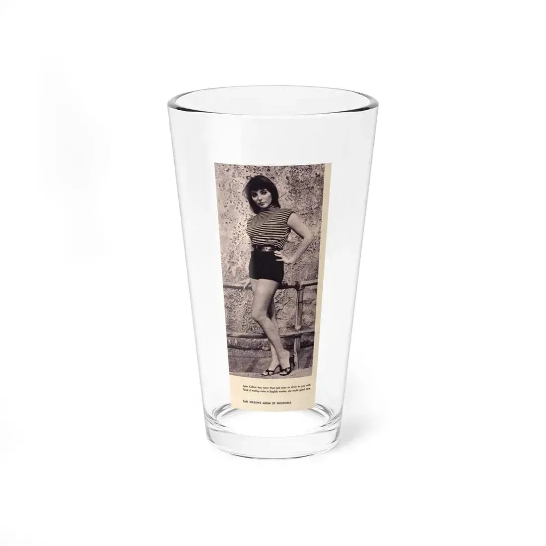 Joan Collins #396 - Earl Wilson's Showgirls Mag. '56 Photo (Vintage Female Icon) Pint Glass 16oz 16oz - Go Mug Yourself