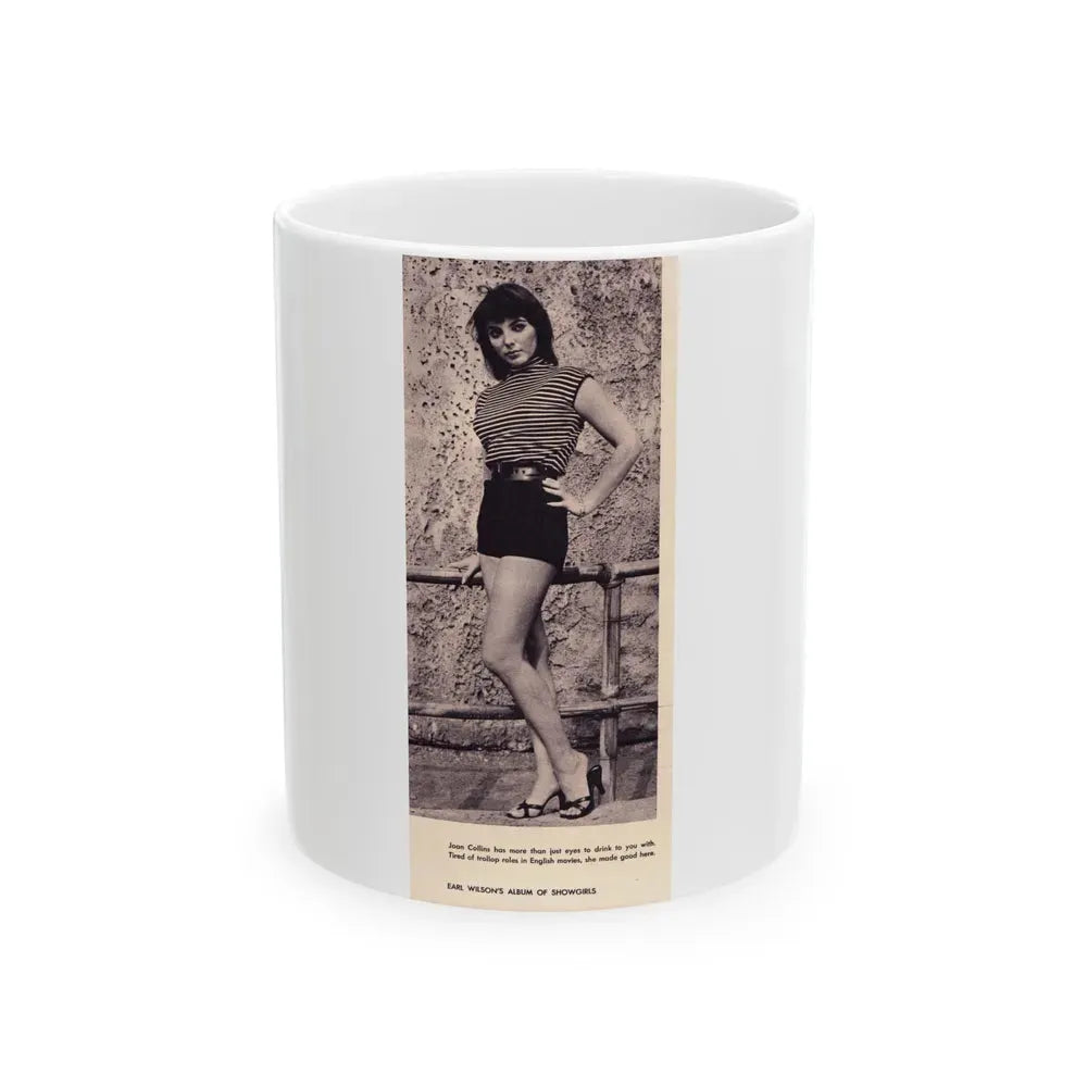 Joan Collins #396 - Earl Wilson's Showgirls Mag. '56 Photo (Vintage Female Icon) White Coffee Mug 11oz - Go Mug Yourself