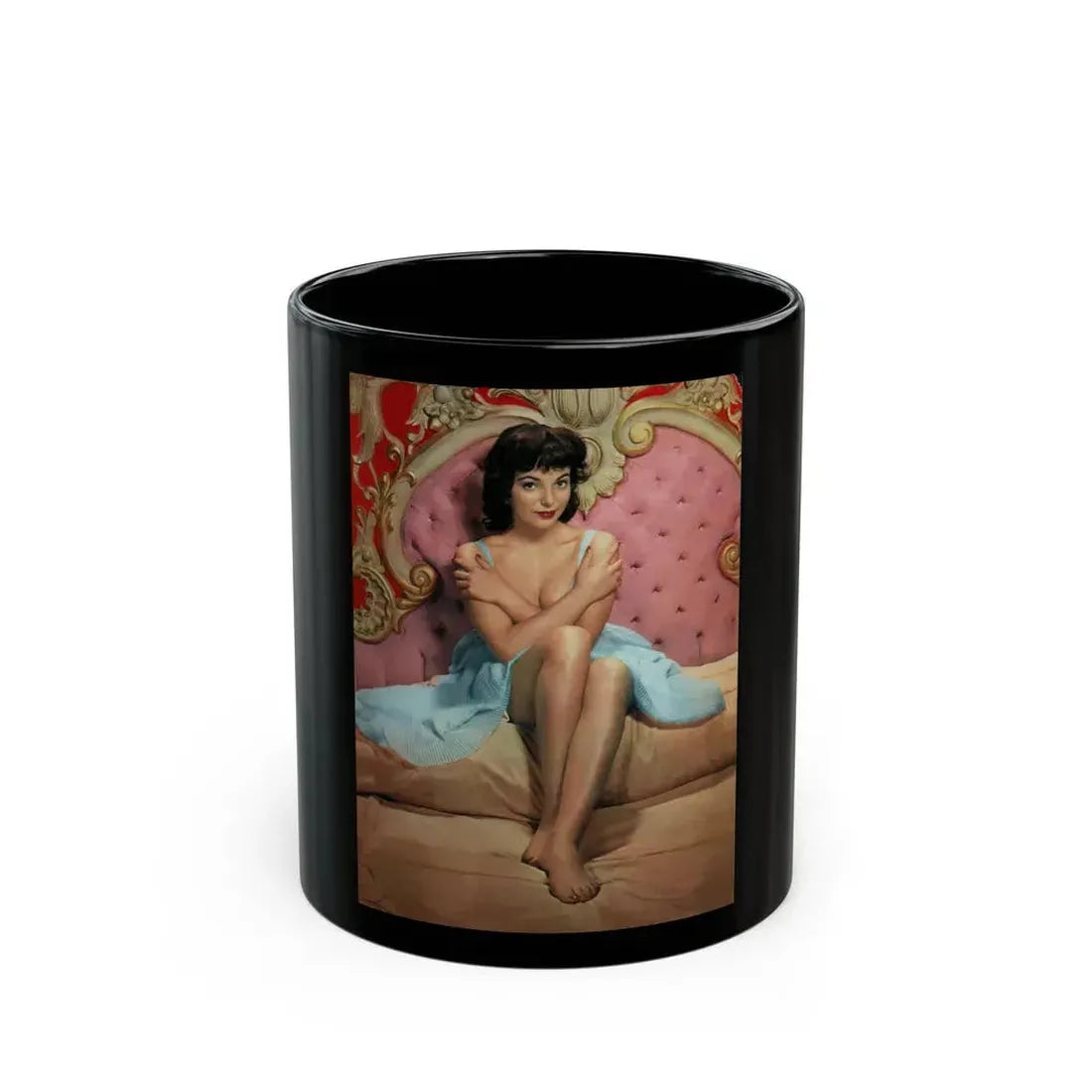 Joan Collins #401 (Vintage Female Icon) Black Coffee Mug 11oz - Go Mug Yourself