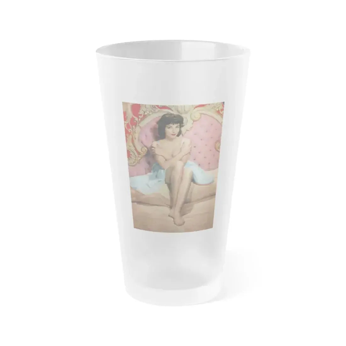 Joan Collins #401 (Vintage Female Icon) Frosted Pint Glass 16oz 16oz Frosted - Go Mug Yourself