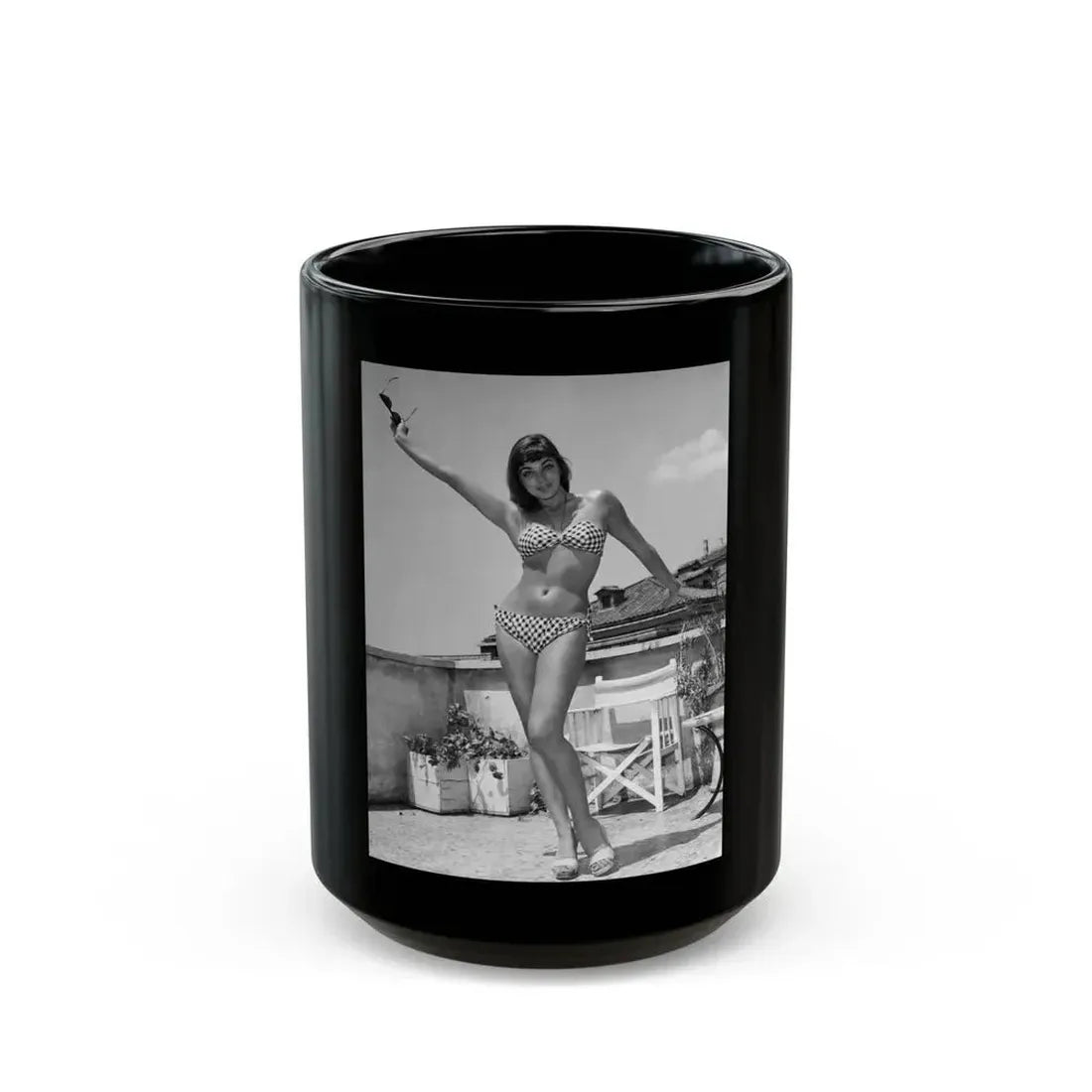 Joan Collins #404 (Vintage Female Icon) Black Coffee Mug 15oz - Go Mug Yourself