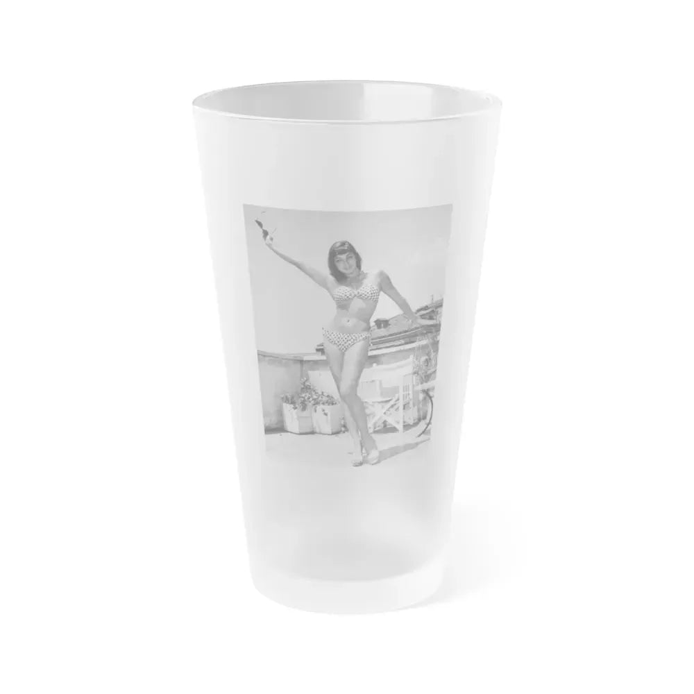 Joan Collins #404 (Vintage Female Icon) Frosted Pint Glass 16oz 16oz Frosted - Go Mug Yourself