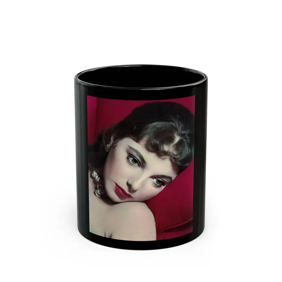 Joan Collins #407 (Vintage Female Icon) Black Coffee Mug 11oz - Go Mug Yourself