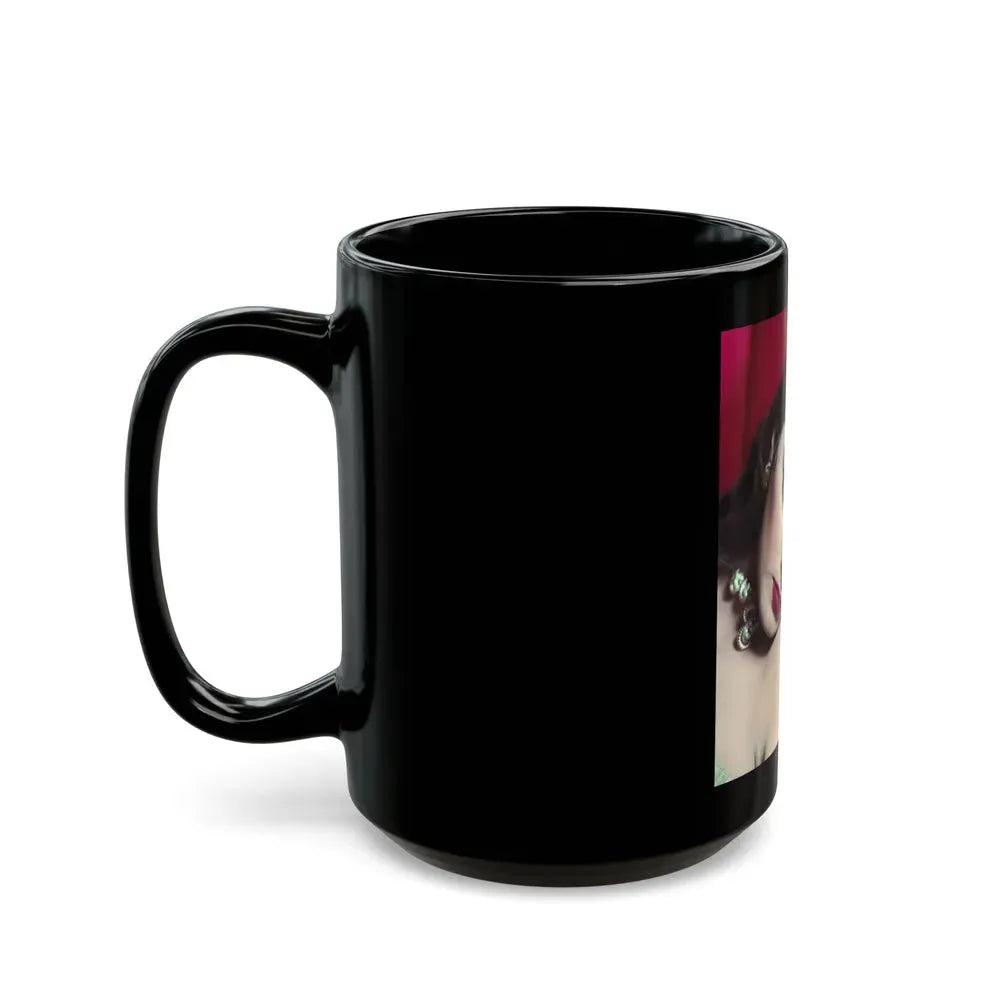 Joan Collins #407 (Vintage Female Icon) Black Coffee Mug - Go Mug Yourself