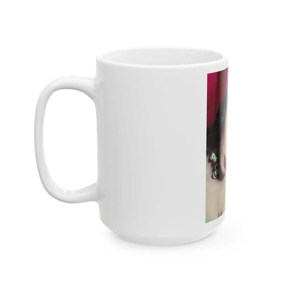 Joan Collins #407 (Vintage Female Icon) White Coffee Mug - Go Mug Yourself