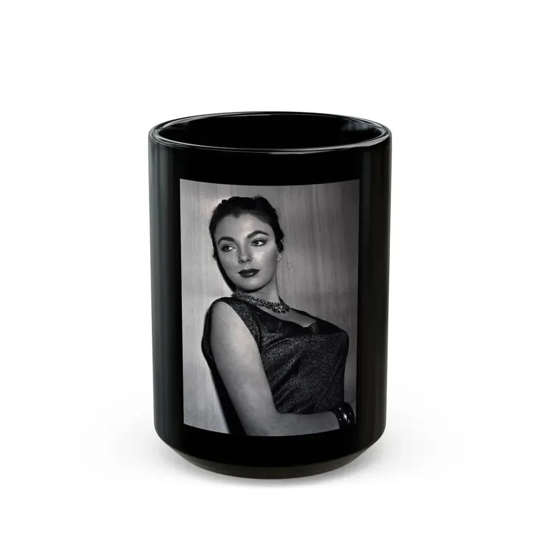 Joan Collins #416 (Vintage Female Icon) Black Coffee Mug 15oz - Go Mug Yourself