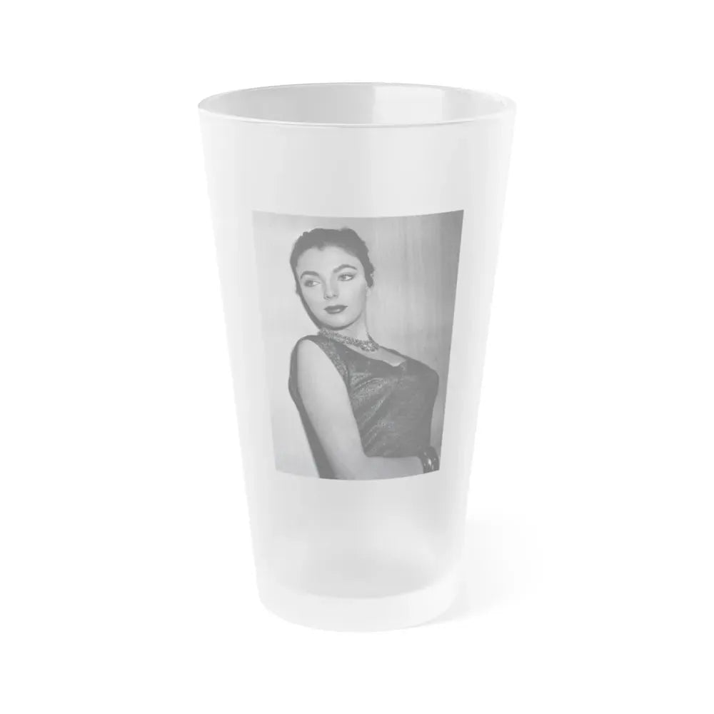 Joan Collins #416 (Vintage Female Icon) Frosted Pint Glass 16oz 16oz Frosted - Go Mug Yourself