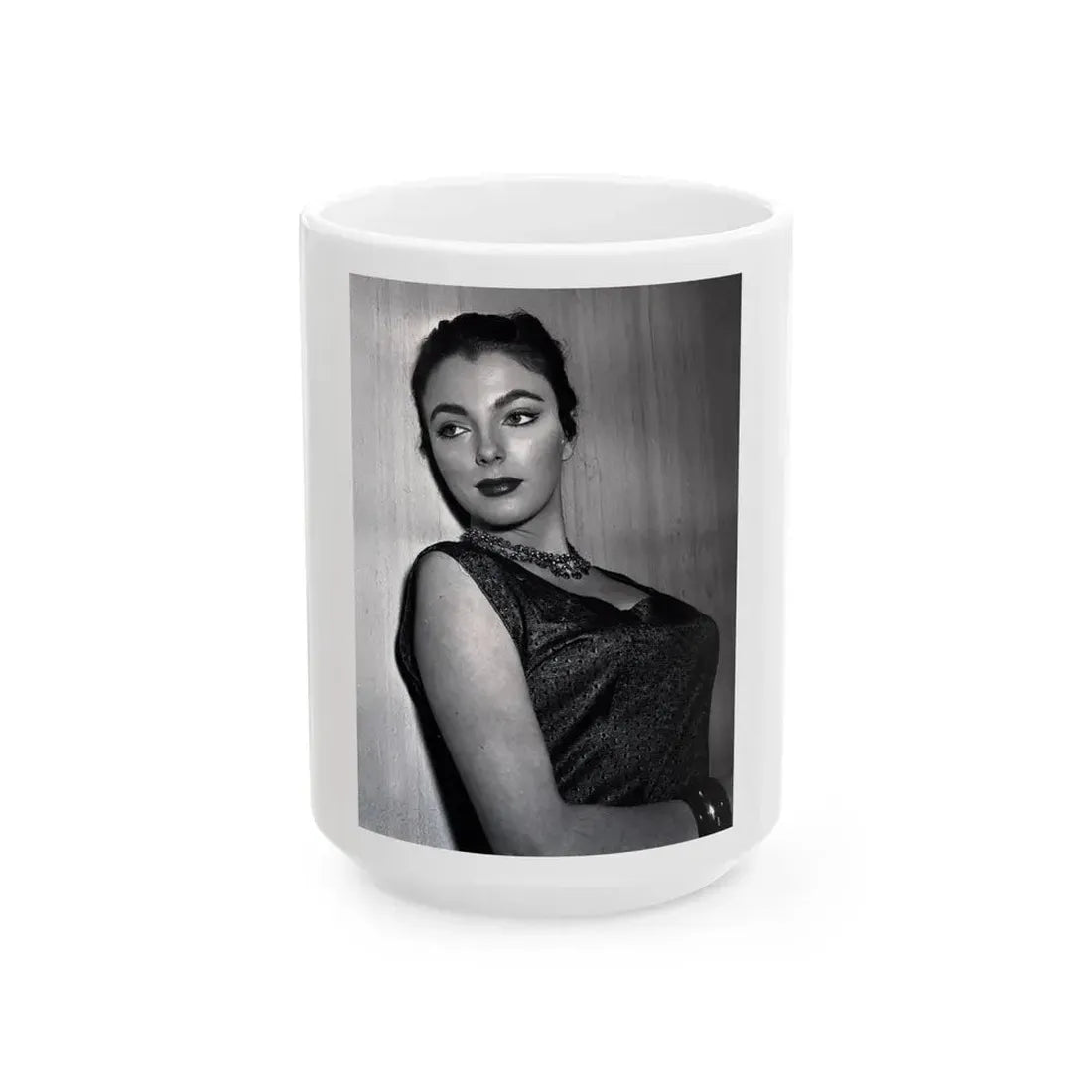 Joan Collins #416 (Vintage Female Icon) White Coffee Mug 15oz - Go Mug Yourself