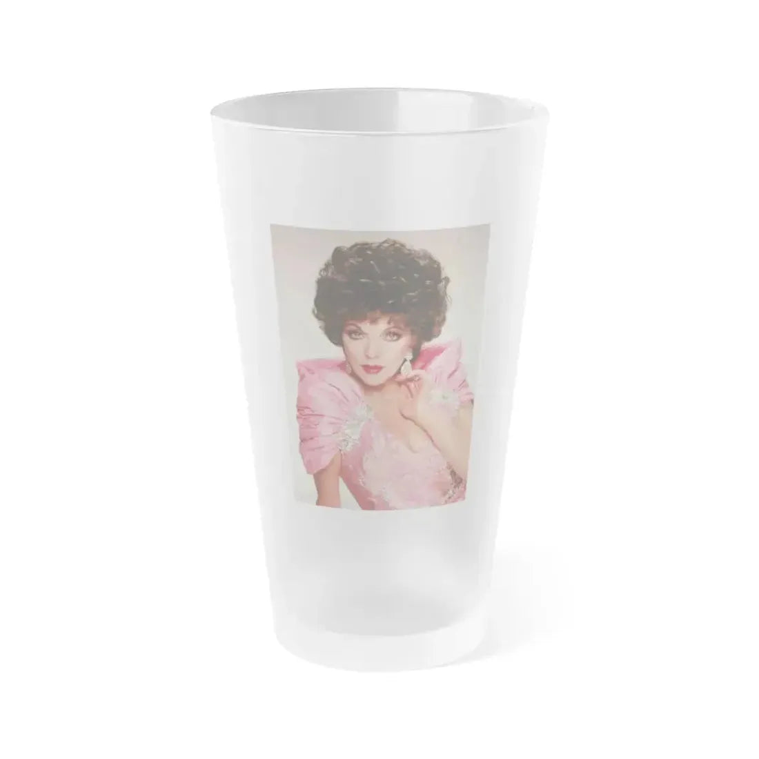 Joan Collins #418 (Vintage Female Icon) Frosted Pint Glass 16oz 16oz Frosted - Go Mug Yourself