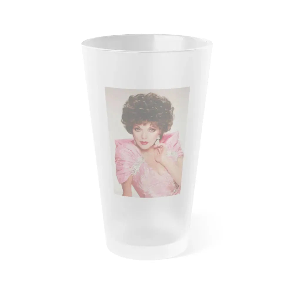 Joan Collins #418 (Vintage Female Icon) Frosted Pint Glass 16oz 16oz Frosted - Go Mug Yourself