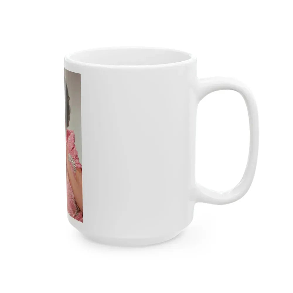 Joan Collins #418 (Vintage Female Icon) White Coffee Mug - Go Mug Yourself