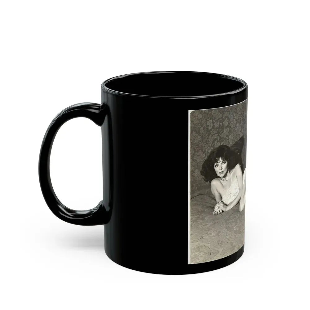 Joan Collins #419 (Vintage Female Icon) Black Coffee Mug - Go Mug Yourself