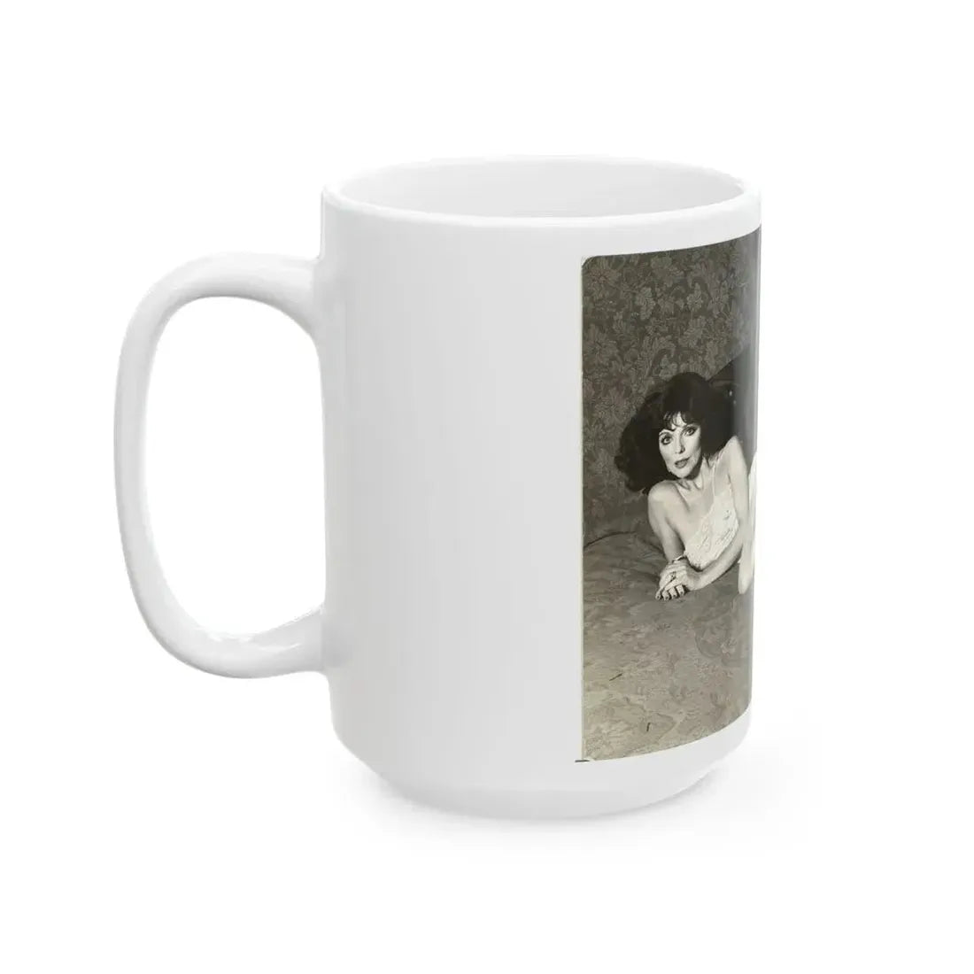 Joan Collins #419 (Vintage Female Icon) White Coffee Mug - Go Mug Yourself
