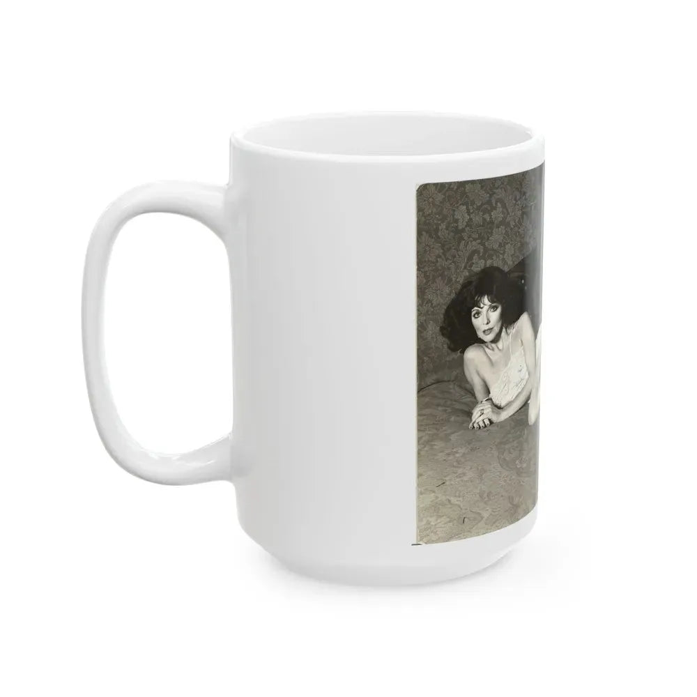Joan Collins #419 (Vintage Female Icon) White Coffee Mug - Go Mug Yourself