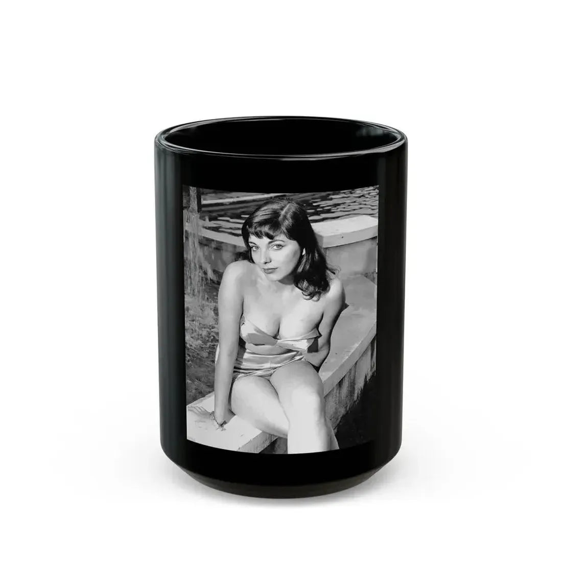 Joan Collins #420 (Vintage Female Icon) Black Coffee Mug 15oz - Go Mug Yourself