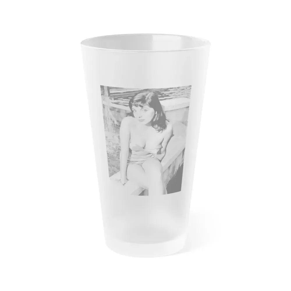 Joan Collins #420 (Vintage Female Icon) Frosted Pint Glass 16oz 16oz Frosted - Go Mug Yourself