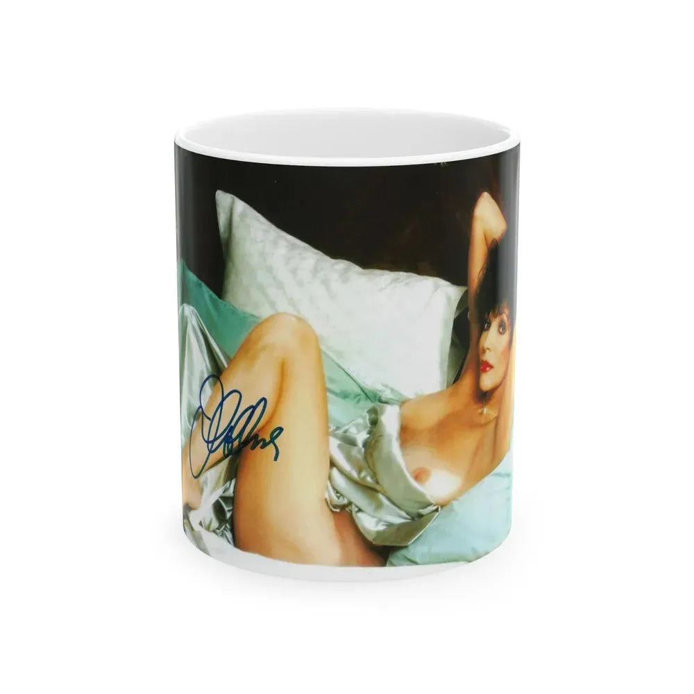 Joan Collins #429 - Topless (Vintage Female Icon) White Coffee Mug 11oz - Go Mug Yourself