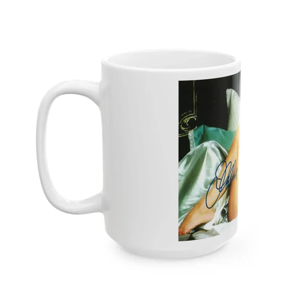 Joan Collins #429 - Topless (Vintage Female Icon) White Coffee Mug - Go Mug Yourself