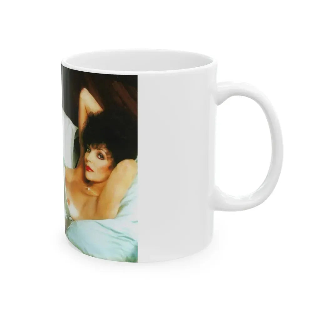 Joan Collins #429 - Topless (Vintage Female Icon) White Coffee Mug - Go Mug Yourself
