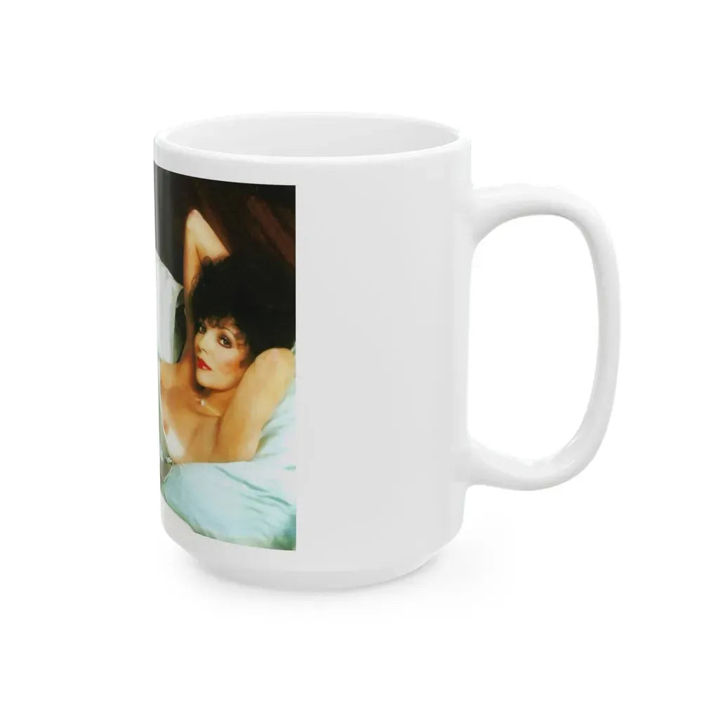 Joan Collins #429 - Topless (Vintage Female Icon) White Coffee Mug - Go Mug Yourself