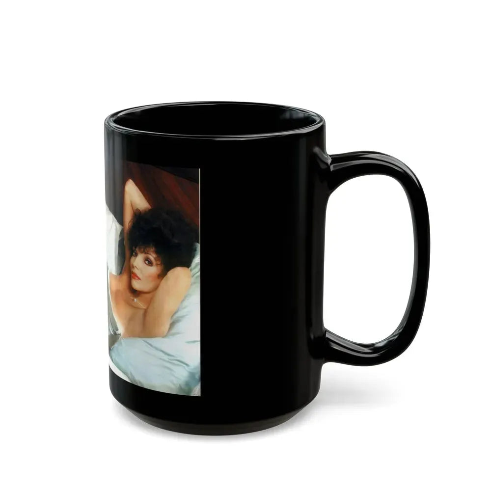Joan Collins #429 (Vintage Female Icon) Black Coffee Mug - Go Mug Yourself
